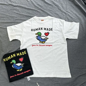 Модная брендовая футболка Human Made Duck Heart, свободная, из высококачественного хлопка Bamboo Joint, повседневная, с коротким рукавом для мужчин и женщин