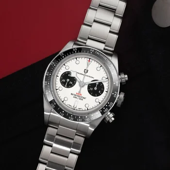 Роскошные кварцевые часы PAGANI DESIGN в стиле ретро с пандой Для мужчин, спортивный хронограф, Сапфировое стекло, водонепроницаемость 100 м, Мужские часы 2023 Новинки